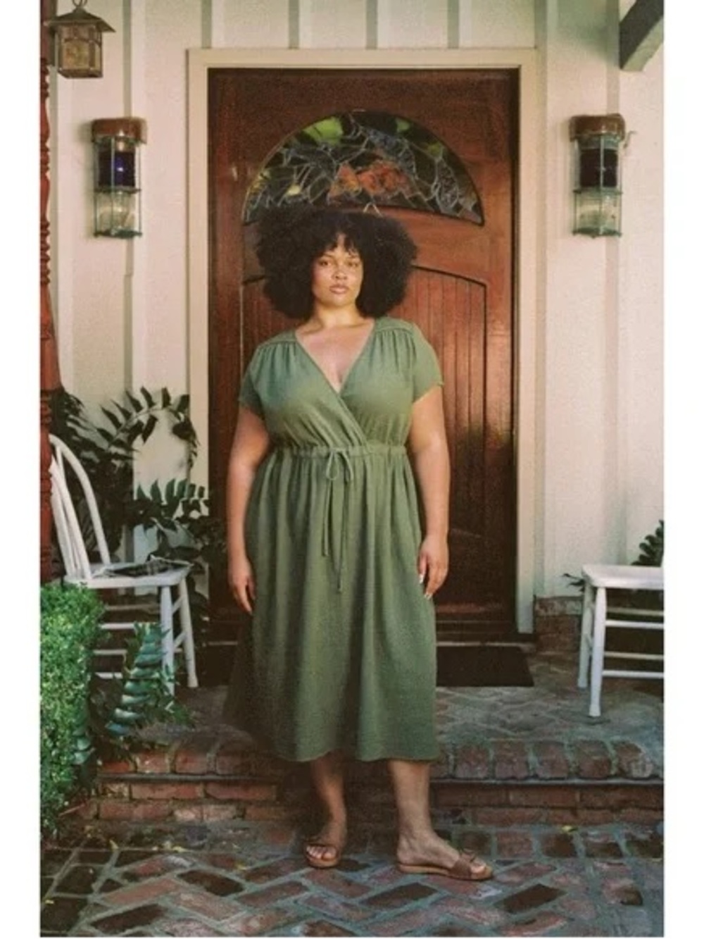 Christy dawn Green Gauze Dawn dress with pockets